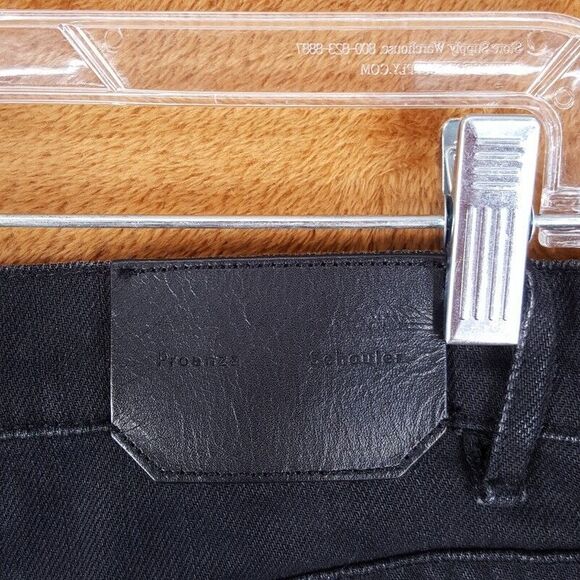 PROENZA SCHOULER Womens Jeans Size 24 Black Wash Slim Straight Designer Logo - Picture 3 of 9